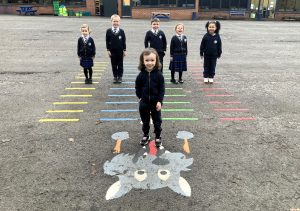 6 pupils at Stokesley Primary Academy stood in the playground.